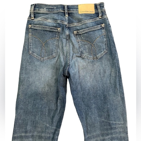 Calvin Klein High Rise Straight Ripped Jeans 2 - Picture 5 of 8